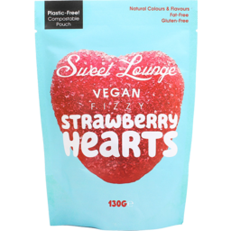 Photo of Sweet Lounge - Vegan Fizzy Strawberry Hearts 130g