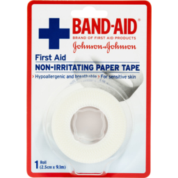 Photo of Band-Aid First Aid Non-Irritating Paper Tape 2.5cm x 9.1m