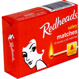 Photo of Redheads Safety Matches 10 Boxes X 45 Matches
