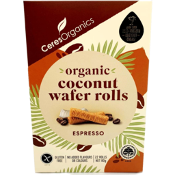 Photo of Ceres Organics Coconuts Wafer Rolls Expresso 22 Rolls 