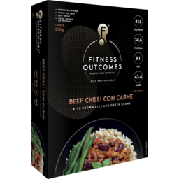 Photo of Fitness Outcomes Frozen Beef Chilli Con Carne With Brown Rice And Green Beans 350g
