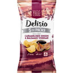 Photo of Delisio Potato Chips Caramelised Onion & Balsamic Vinegar 5 Pack