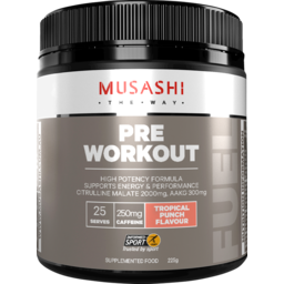 Photo of Musashi Pre Workout Tropical Punch 225g