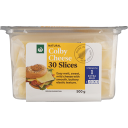 Photo of Woolworths Natural Colby Cheese 30 Slices 500g