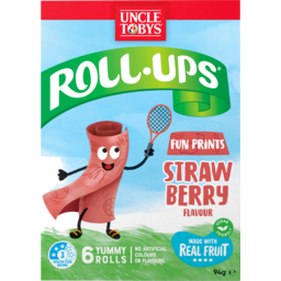Photo of Uncle Tobys Roll Ups Strawberry Flavour 6 Pack 94g