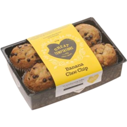 Photo of Great Temptations Banana Chocolate Chip Muffin (300g)