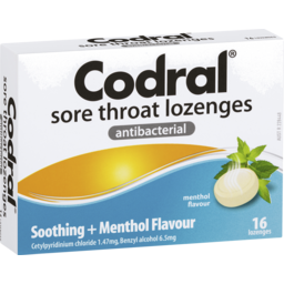 Photo of Codral Sore Throat Lozenges Antibacterial Menthol 16-pack