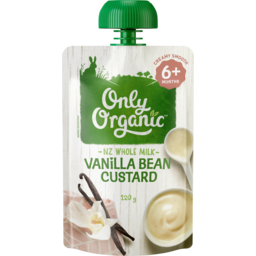 Photo of Only Organic Creamy Smooth Vanilla Bean Custard 6+ Months Baby Food Pouch 120g