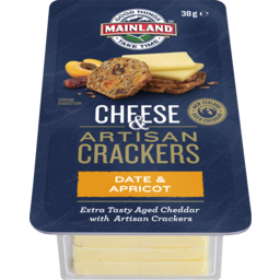 Photo of Mainland On the Go Extra Tasty Cheese with Date & Apricot Crackers 38g