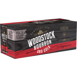 Photo of Woodstock Bourbon & Cola 4.8% 10 X 375ml Can 375ml