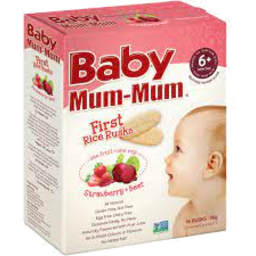 Photo of Baby Mum-Mum Strawberry & Beetroot Gluten Free Rice Rusks 18pk