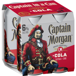 Photo of Captain Morgan Original Spiced Gold & Cola 6% 4.0x375ml