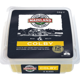 Photo of Mainland Colby Cheese Slices 210g 12pk
