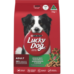 Photo of Purina Lucky Dog Adult Minced Beef, Vegetable And Marrowbone Flavour 3kg