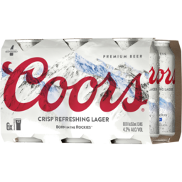 Photo of Coors Crisp Refreshing Lager 6x355ml