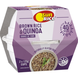 Photo of Sunrice Steamed Rice Brown Rice & Quinoa Microwave Quick Cups Gluten Free 2 Pack 2x125g