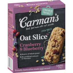 Photo of Carman's Oat Slices Cranberry & Blueberry 5 Pack 175g 175g