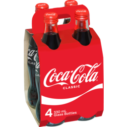 Photo of Coca Cola Classic Glass Bottles 330ml 4 Pack