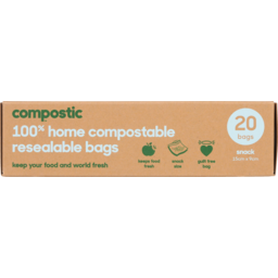 Photo of Compostic Resealable Snack Bags 