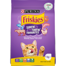 Photo of Purina Friskies Adult Surfin' Turfin' Dry Cat Food 1kg