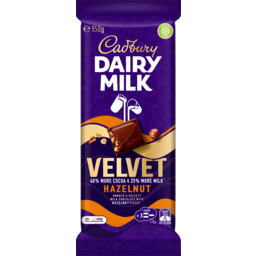 Photo of Cadbury Dairy Milk Velvet Hazelnut Chocolate Block