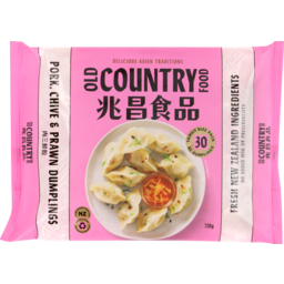 Photo of Old Country Food Pork, Chives & Prawn Dumplings Family Size Pack 30)