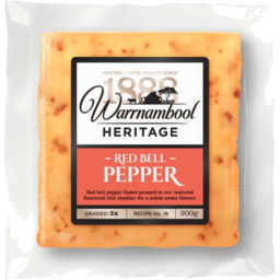 Photo of Warrnambool Heritage Red Bell Pepper Club Cheddar 200g
