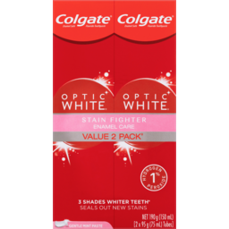 Photo of Colgate Optic White Enamel Care Gentle Mint Toothpaste Value 2 Pack 190g