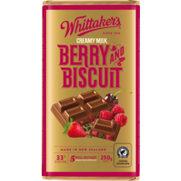 Photo of Whittaker's Chocolate Block 33% Berry & Biscuit 250g