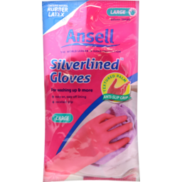 Photo of Ansell Pink Silverlined Gloves Large 1 pair