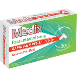 Photo of Medix Rapid Pain Relief Paracetamol Tablets 20 Pack