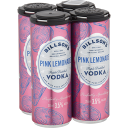Photo of Billson's Vodka With Pink Lemonade 4 X 355ml 4.0x355ml