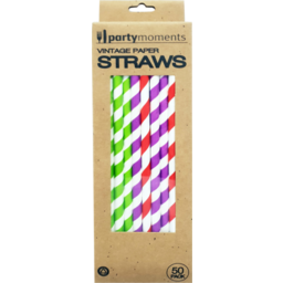 Photo of Party Moments Paper Straws Vintage 50pk