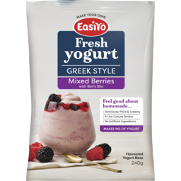 Photo of EasiYo Fresh Yogurt Base Greek Style Mixed Berries & Bits 240g