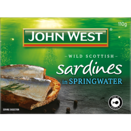 Photo of Canned Fish, John West Sardines In Springwater 110 gm