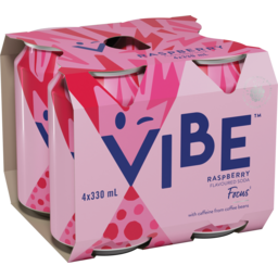 Photo of Vibe Focus With Caffeine Raspberry Soft Drink Multipack Cans 330ml X 4 Pack