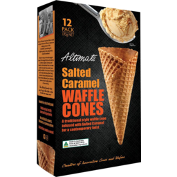 Photo of Altimate Salted Caramel Waffle Ice Cream Cones 12 Pack