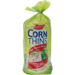 Photo of Real Foods Corn Thins Sour Cream & Chives Flavoured 125g