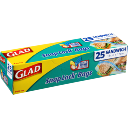 Photo of Glad Snap Lock Bags Sandwich 25 Pack
