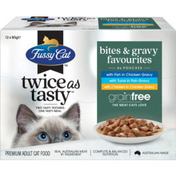 Photo of Fussy Cat Twice As Tasty Bites & Gravy Favourites 12x80g
