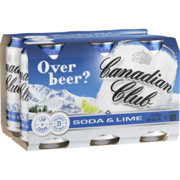 Photo of Canadian Club Soda & Lime Can 375ml 6pk