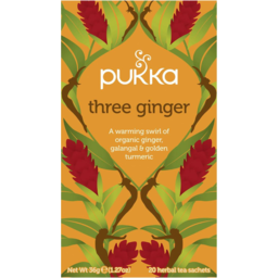 Photo of Pukka Three Ginger Organic Ginger Galangal & Golden Turmeric Tea Bags 20 Pack