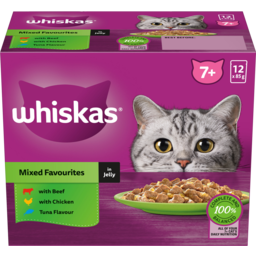 Photo of Whiskas 7+ Years In Jelly Beef Chicken Tuna Mixed Favourites Multipack