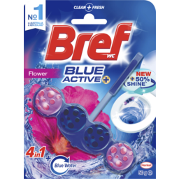 Photo of Bref Blue Active Flower, Rim Block Toilet Cleaner, 50g