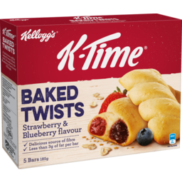 Photo of Kellogg's K-Time Baked Twists Strawberry & Blueberry Flavour E (5 X 37g) 185g