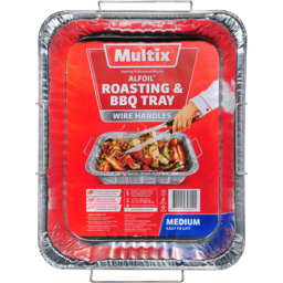 Photo of Multix Alfoil Roasting & BBQ Tray With Wire Handles Medium Single