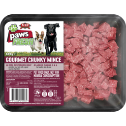 Photo of V.I.P. Petfoods Paws Fresh Gourmet Chunky Mince Chilled Adult Dog Food 600g 600g