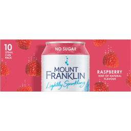 Photo of Mount Franklin Lightly Sparkling Raspberry Hint Of Natural Flavour No Sugar Cans 10x375ml