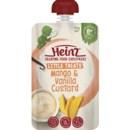 Photo of Heinz Little Treats Smooth Mango & Vanilla Custard 8+ Months Baby Food Pouch 120g
