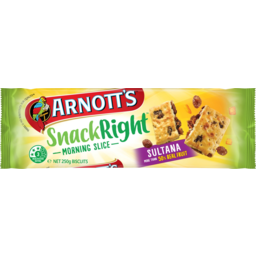 Photo of Arnotts Snack Right Morning Slice Sultana Biscuits 250g